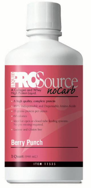 Prosource Nocarb Protein Supplement  Berry Punch, 32 Oz. Bottle, Ready To Use