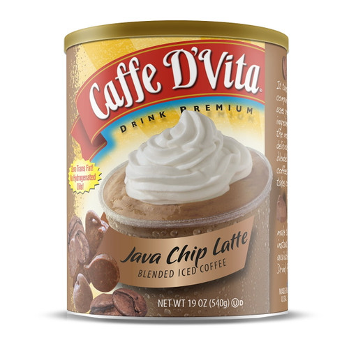Caffe D'vita Java Chip Latte Blended Iced Coffee Mix, 19 Oz, 6 Pack