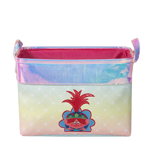 Trolls Rectangular Pink Polyester Childrens Storage Bin For Room Decor
