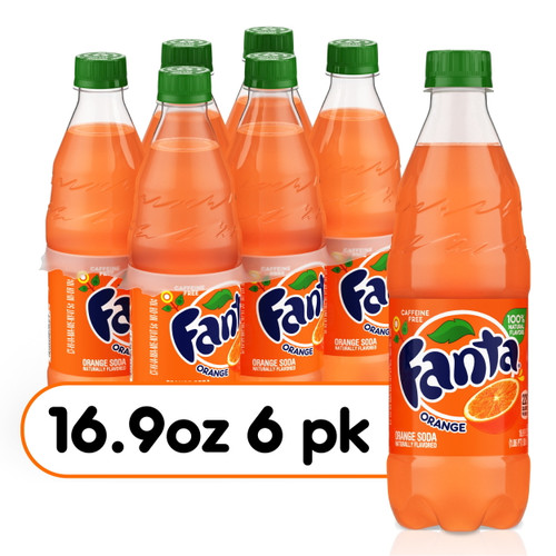 Fanta Orange Soda Fruit Flavored Soft Drink, 16.9 Fl Oz, 6 Pack