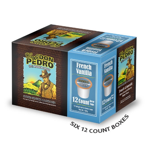 Café Don Pedro French Vanilla Medium Roast Single Serve Coffee Pods, 72 Ct (6 Boxes Of 12)