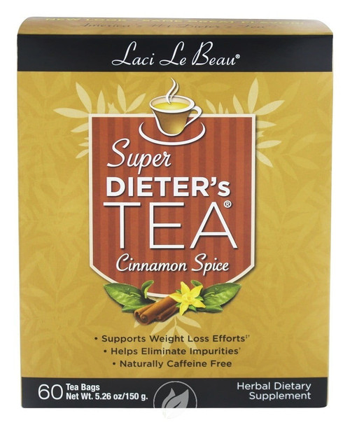Natrol Laci Le Beau Super Dieter's Tea Cinnamon Spice 60 Bag