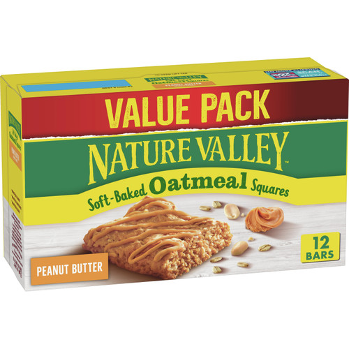 Nature Valley Peanut Butter Soft-baked Oatmeal Squares Value Pack, 12ct