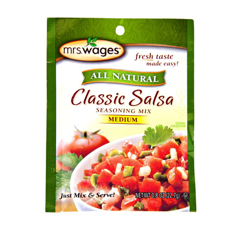 Mrs. Wages All Natural Classic Medium Salsa Mix 0.8 Oz. (6 Packets)