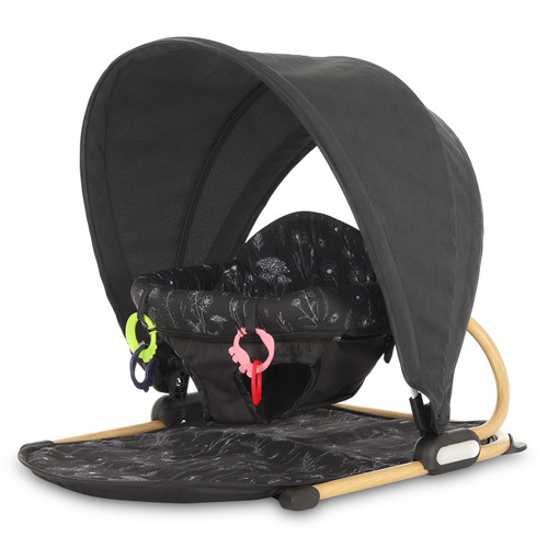 Dream On Me Snug N' Play Floor Seat And Canopy, Black/white, (model # 4301-bw)