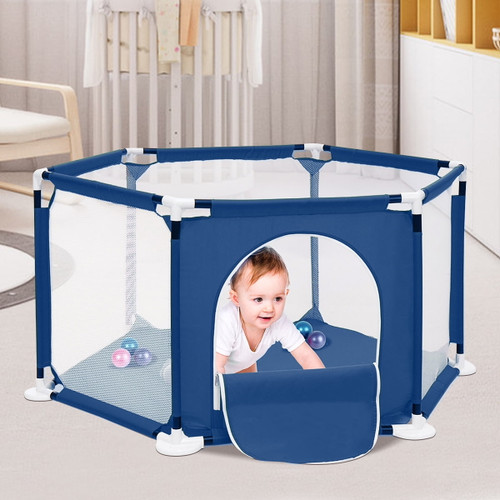 Singes Deluxe Portable Baby Playpen, 6-panel Play Yard With Breathable Mesh & Zipper Door, Indoors Or Outdoors Play Space Interactive  Fence For Babies Toddler Infant,dark Green