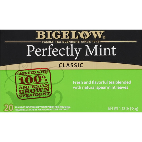 Bigelow Black Tea, Perfectly Mint,tea Bags, 20 Count