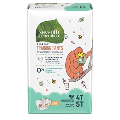 Seventh Generation Baby & Toddler Training Pants, Xlarge Size 4t-5t, 17 Count (packaging May Vary)