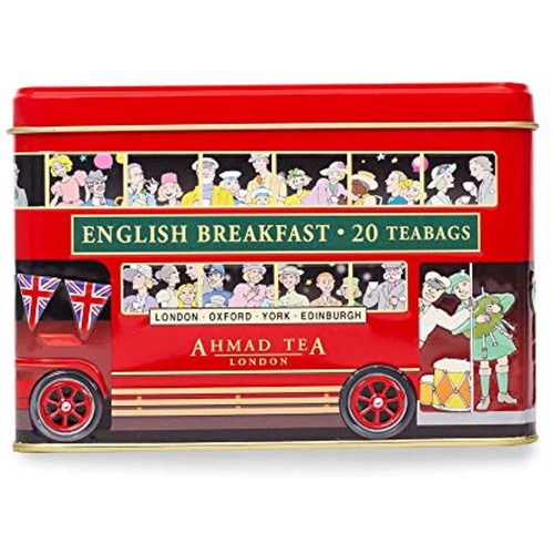 Ahmad Tea London Bus Tin, English Breakfast, 20 Count Tin
