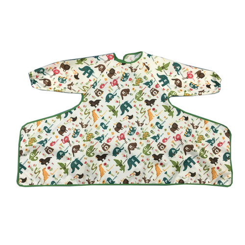 Hotya Newborn Long Sleeve Bib Coverall With Table Cloth Cover Baby Dining Chair Gown Waterproof Saliva Towel Burp Apron