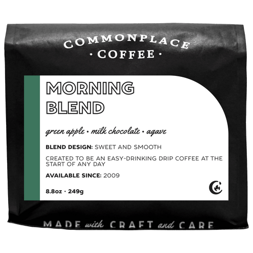Commonplace Coffee - Morning Blend, Whole Bean, Medium Roast, 8.8oz