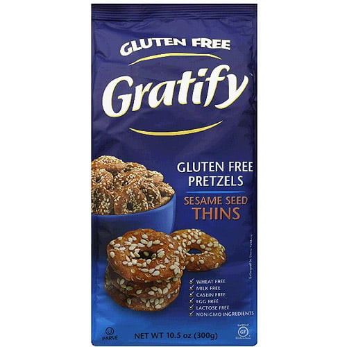 Gratify Sesame Seed Thins Gluten Free Pretzels, 10.5 Oz, (pack Of 6)
