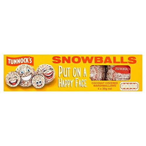 Tunnock's Snowballs - Coconut Covered Marshmallows 4 Pack 120g (4.2 Oz)