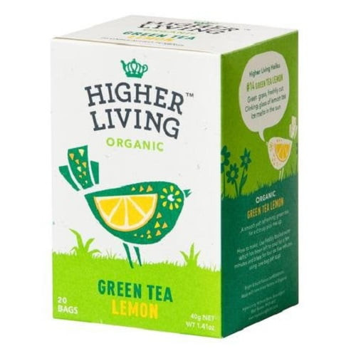 Higher Living Organic Green Tea Lemon 40g (20 Teabags)