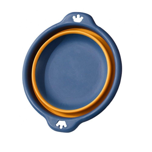 Metich Multi-purpose Folding Collapsible Wash Basin For Kids And Babies, Lightweight Portable Basin For Home Kitchen Outdoor Camping Use, Large Size, Deep Blue