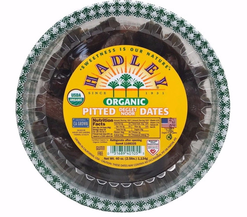 Hadley Organic Pitted Dates California Grown Deglet Noor, 40 Ounce