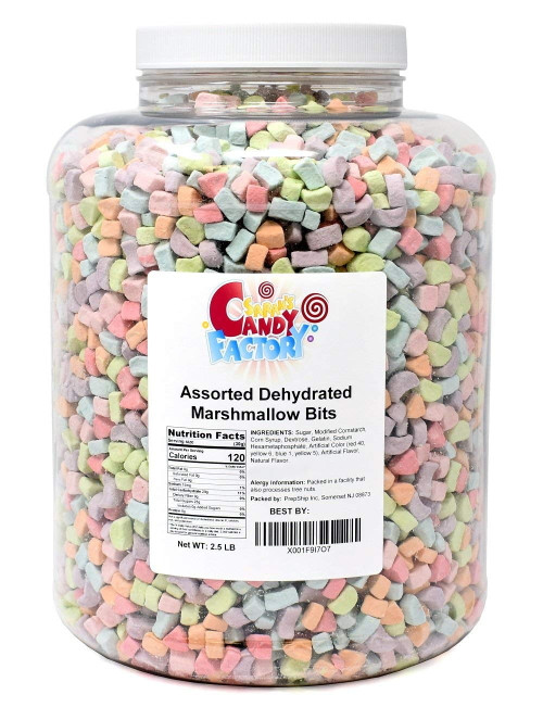 Sarah's Candy Factory Assorted Dehydrated Marshmallow Bits In Jar, 2.5 Pounds
