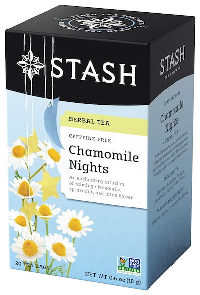 Stash Tea Chamomile Nights Herbal Tea Bags, 20 Count