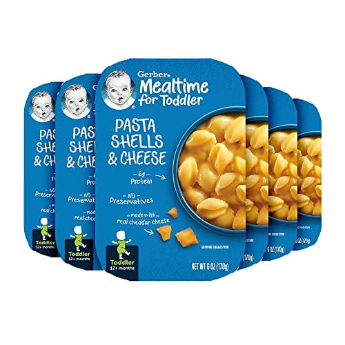 Gerber Mealtime For Toddler Pasta Shells & Cheese, 6 Ounce (pack Of 6)