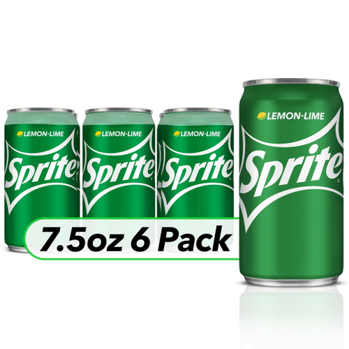 Sprite Lemon Lime Soda Soft Drinks, 7.5 Fl Oz, 6 Pack