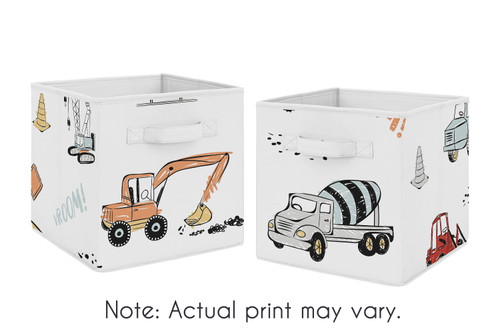 Construction Truck Fabric Storage Bins (set Of 2) By Sweet Jojo Designs