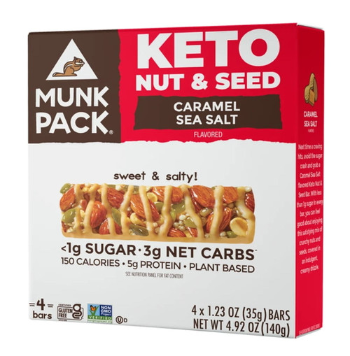 Munk Pack Keto Nut And Seed Bar, Caramel Sea Salt, 4 Ct.