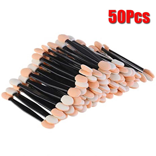 Dicasser Disposable Dual Sides Eye Shadow Sponge Applicators, 2.44' Length Eyeshadow Brushes Makeup Applicator, 50 Pieces