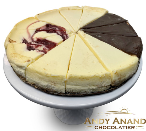 Andy Anand Sugar Free Cheesecake Sampler Of Chocolate, Key Lime, Strawberry & New York 9" Birthday Valentine, Christmas, Mothers Fathers Day (2 Lbs)
