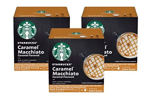 Starbucks Coffee By Nescafe Dolce Gusto, Starbucks Caramel Macchiato, Coffee Pods, 12 Capsules, Pack Of 3 Packaging May Vary