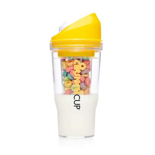 The Crunchcup Xl - A Portable Cereal Cup  -  Yellow