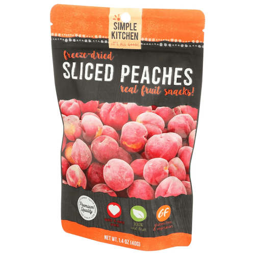 Simple Kitchen Gluten Free Premium Freeze-dried Sliced Peaches, 1.4 Oz [pack Of 6]