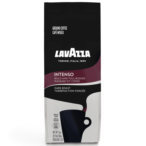 Lavazza Intenso Ground Coffee Blend, Dark Roast, 12-ounce Bag