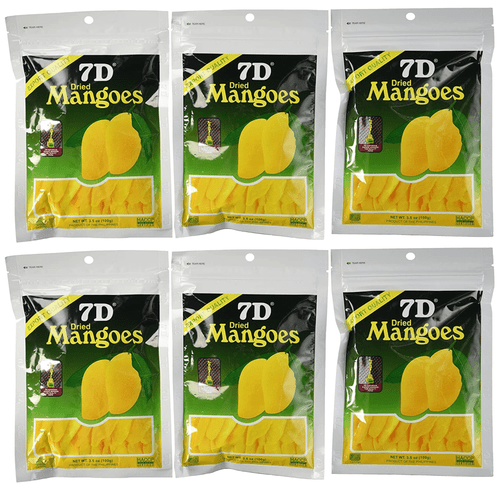 7d Mangoes Naturally Delicious Dried Tree Ripened Dried Mango 3.5 Oz - Set Of 6