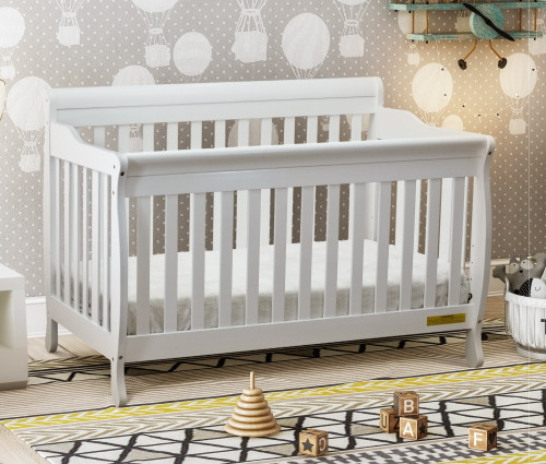 Afg Baby Furniture Alice 4-in-1 Convertible Crib With Guardrail White