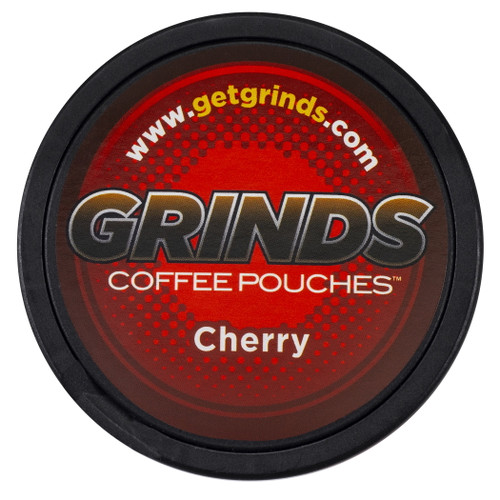 Grinds Coffee Pouches | 3 Cans Of Cherry | Tobacco Free, Nicotine Free Healthy Alternative | 18 Pouches Per Can | 1 Pouch Eq. 1/4 Cup Of Coffee