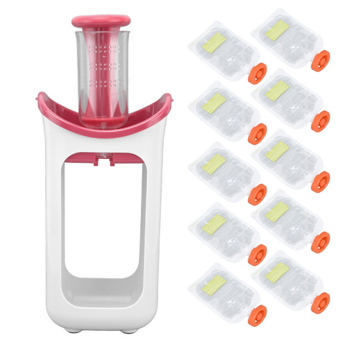 Baby Food Masher, Baby Puree Maker Widely Used Abs Material  For Home For School For Camping Red