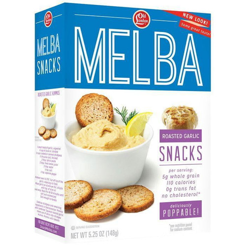 Old London All Natural Roasted Garlic Whole Grain Melba Snacks, 5.25 (pack Of 12)