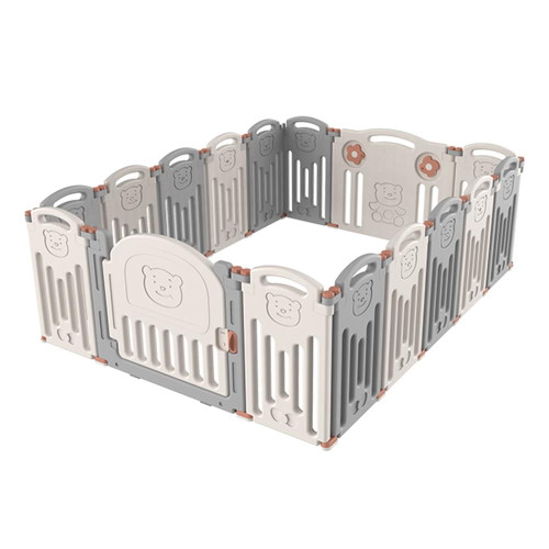 Baytocare 16 Panel Baby Playpen Infant Safety Activity Center Toddler Play Yard, Gray