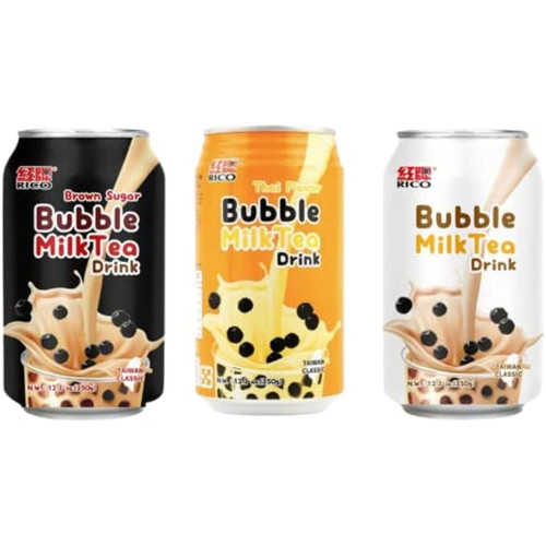 Boba Milk Tea Bubble Tea Variety Packs 3 Flavors, Black Sugar, Original, Taro (pack Of 9)