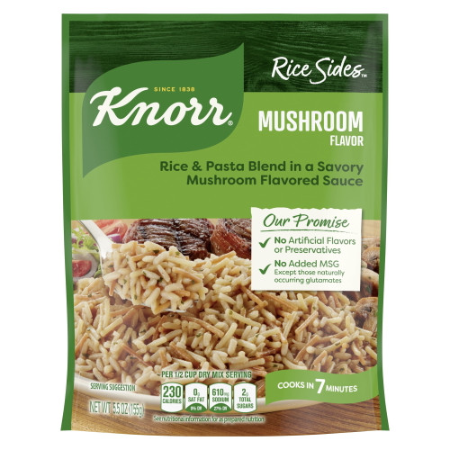 Knorr Rice Sides Mushroom Rice And Pasta Blend, Cooks In 7 Minutes, No Artificial Flavors, No Preservatives, No Added Msg 5.5 Oz