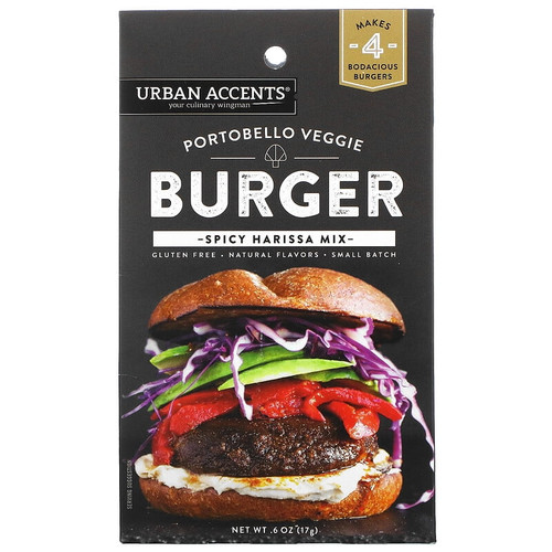 Urban Accents Portobello Veggie Burger Spicy Harissa Mix 0.6 Oz (17 G) Pack Of 2