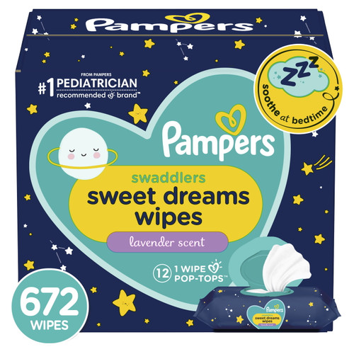 Pampers Baby Wipes Swaddlers Sweet Dreams 12x 672 Count