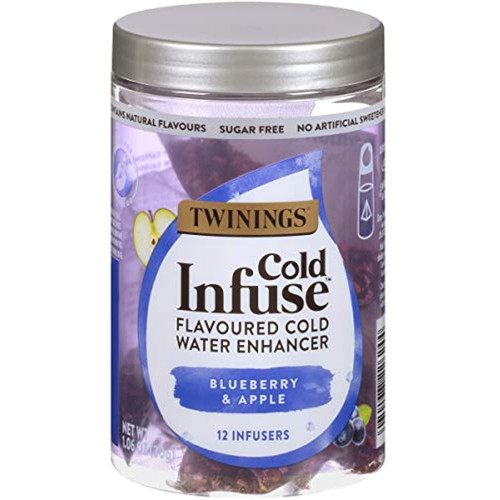 Twinings Cold Infuse Flavored Water Enhancer, Blueberry & Apple, 12 Infusers (pack Of 6)