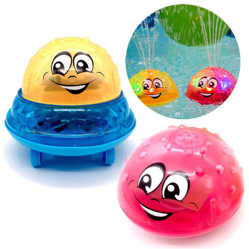 2 Pack Bath Toys, Water Spray Baby Bath Toy With Light Kids Toddlers Toys Summer Pool Toys For 8, 10, 12 Months, 1, 2, 3, 4 Years Old Boys Girls Yellow & Pink