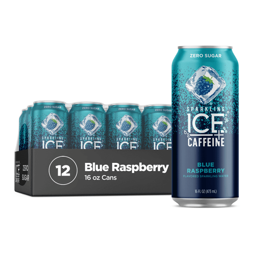 Sparkling Ice +caffeine Blue Raspberry Sparkling Water, 16 Fl Oz Can