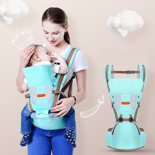 Jumper 4 In 1 Convertible Baby Carrier + Hip Seat, Blue