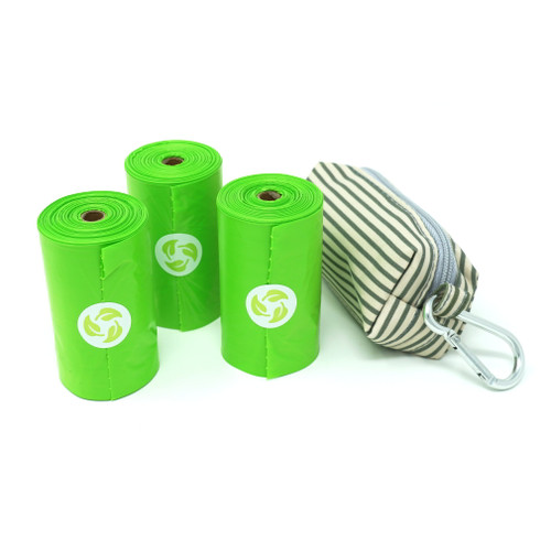 Earth Friendly Diaper Baggy Dispenser With 80 Oxo-degradable Bags With Cardboard Recyclable Core (striped)
