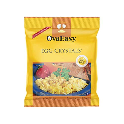 Ovaeasy Dehydrated Egg Crystals - 4.5oz. (128g) Bag - Powdered Eggs Made From All-natural Ingredients - Easy-to-prepare Egg Powder - Dehydrated Food Perfect For Camping & Backpacking