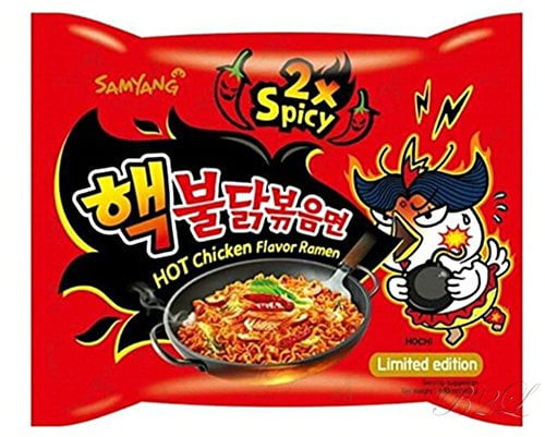 Ninechef Bundle - Samyang Spicy Chicken Stir Fried Noodles Ramen (2x Spicy Buldak X 1 Small Bag)+ 1 Ninechef Chopstick