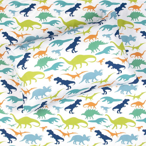 Kids Rule 3 Piece Dino Sheet Set, Twin Size, Multicolored